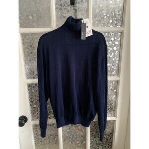 NWT Tulliano Sweater Men's Turtleneck Navy Silk Cotton 2X